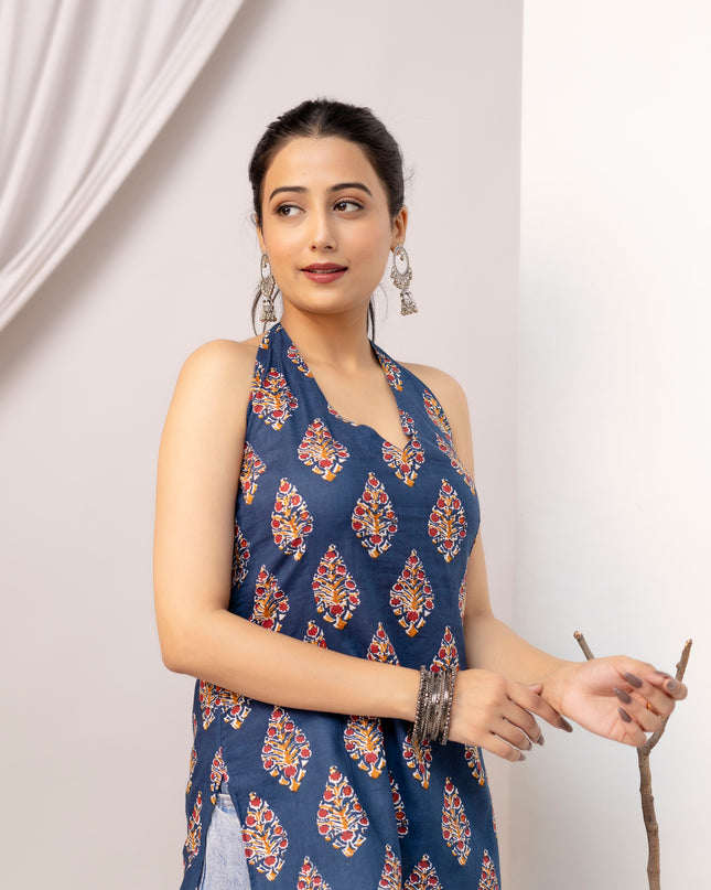 Kavya Halter Neck Kurta
